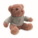 Ours en peluche avec t-shirt coloré personnalisable couleur gris