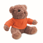 Ours en peluche avec t-shirt coloré personnalisable couleur orange