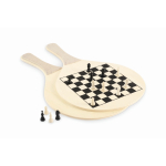 Raquettes de plage en bois avec jeux et sac en maille RPET couleur bois cinquième vue