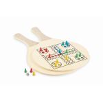 Raquettes de plage en bois avec jeux et sac en maille RPET couleur bois sixième vue