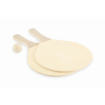 Raquettes de plage en bois avec jeux et sac en maille RPET couleur bois septième vue