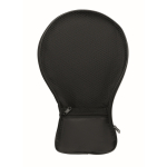 Raquettes de plage en bois avec jeux et sac en maille RPET couleur bois