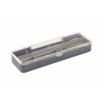 Set de couverts en acier inoxydable dans étui en plastique couleur noir mat