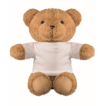 Ours en peluche avec t-shirt à personnaliser couleur blanc deuxième vue