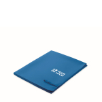 Serviette en microfibre à séchage rapide 70x120 cm couleur bleu roi vue avec zone d'impression