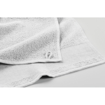 Serviette de bain 100 % coton éponge 380 g/m² 100x150 cm couleur blanc cinquième vue photographique