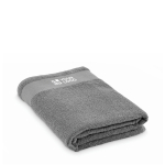 Serviette de bain 100 % coton éponge 380 g/m² 100x150 cm couleur gris foncé vue avec zone d'impression