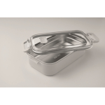 Boîte repas en plastique avec intérieur en acier inoxydable recyclé 750 ml couleur gris quatrième vue photographique