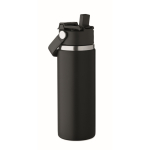 Bouteille en acier inoxydable à double paroi avec paille 500ml couleur noir