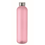 Gourde en RPET anti-fuite avec fermeture sécurisée et capacité de 1 L couleur rose transparent