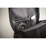 Sac à dos cabine extensible en polyester RPET 600D 15'' couleur noir vue photographique