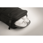 Sac à dos cabine extensible en polyester RPET 600D 15'' couleur noir vue photographique