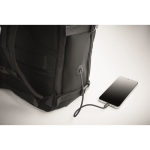 Sac à dos cabine extensible en polyester RPET 600D 15'' couleur noir troisième vue photographique