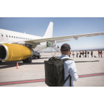 Sac à dos cabine extensible en polyester RPET 600D 15'' couleur noir deuxième vue d'ambiance