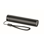 Lampe torche rechargeable en aluminium recyclé de 110 lumens couleur noir
