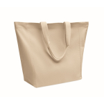 Sac tote bag en coton avec soufflet et anses 220 g/m² couleur beige