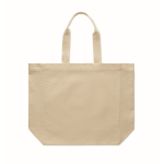 Sac tote bag en coton avec soufflet et anses 220 g/m² couleur beige troisième vue