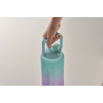 Bouteille en RPET anti-fuites avec paille et bouchon rabattable 2L couleur turquoise deuxième vue photographique