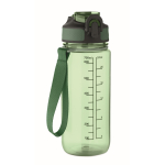 Bouteille en RPET anti-goutte avec paille et couvercle rabattable 700 ml couleur vert transparent