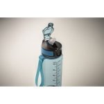 Bouteille en RPET anti-goutte avec paille et couvercle rabattable 700 ml couleur bleu clair transparent quatrième vue photographique