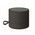 Haut-parleur sans fil métallique compact avec finition caoutchoutée 3W couleur noir