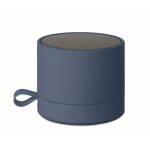 Haut-parleur sans fil métallique compact avec finition caoutchoutée 3W couleur bleu