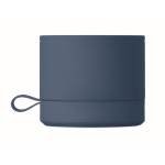 Haut-parleur sans fil métallique compact avec finition caoutchoutée 3W couleur bleu deuxième vue