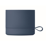 Haut-parleur sans fil métallique compact avec finition caoutchoutée 3W couleur bleu quatrième vue