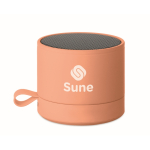 Haut-parleur sans fil métallique compact avec finition caoutchoutée 3W couleur orange vue principale