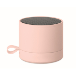Haut-parleur sans fil métallique compact avec finition caoutchoutée 3W couleur rose