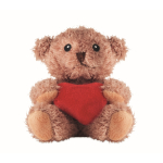 Peluche ourson en polyester avec cœur rouge personnalisable couleur rouge