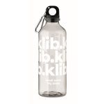 Bouteille translucide en RPET avec bouchon et mousqueton 500 ml couleur transparent vue principale