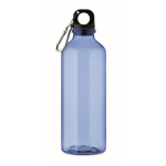 Bouteille translucide en RPET avec bouchon et mousqueton 500 ml couleur bleu transparent