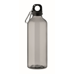 Bouteille translucide en RPET avec bouchon et mousqueton 500 ml couleur gris transparent