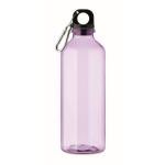 Bouteille translucide en RPET avec bouchon et mousqueton 500 ml couleur violet transparent