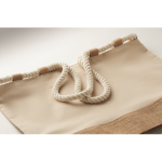 Sac de plage en coton avec jute et fermeture éclair 280 g/m² couleur beige quatrième vue photographique