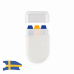 Stick de peinture corporelle de différents drapeaux en étui couleur bleu deuxième vue