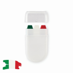 Stick de peinture corporelle de différents drapeaux en étui couleur vert deuxième vue