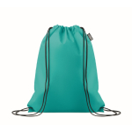 Sac à dos à cordons en RPET non tissé 80 g/m² couleur turquoise