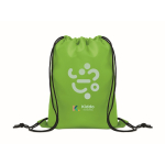 Sac à dos enfant à cordons en polyester RPET avec cordons noirs couleur vert lime vue principale