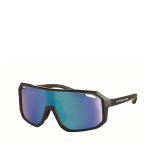 Lunettes de soleil sport avec verres miroirs UV400 couleur bleu vue avec zone d'impression
