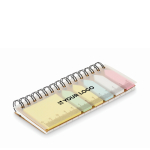 Ensemble compact de notes avec anneaux et autocollants assortis couleur beige vue avec zone d'impression
