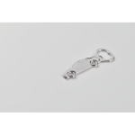 Décapsuleur en alliage de zinc en forme de voiture couleur argenté mat quatrième vue photographique