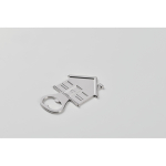 Décapsuleur en alliage de zinc en forme de maison couleur argenté mat quatrième vue photographique