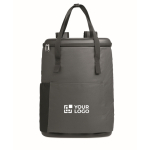 Sac à dos isotherme RPET 600D déperlant 20 L couleur gris foncé vue avec zone d'impression