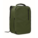 Sac à dos cabine en polyester RPET avec sangle pour trolley 15'' couleur vert foncé