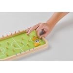 Jeu de football en bois avec joueurs et accessoires couleur bois troisième vue photographique