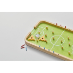 Jeu de football en bois avec joueurs et accessoires couleur bois vue photographique