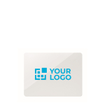 Aimant rectangulaire laminé en PVC pour marquage direct couleur blanc vue avec zone d'impression