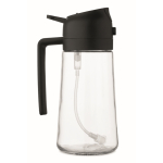 Distributeur d’huile 2 en 1 en verre avec couvercle 450ml couleur noir